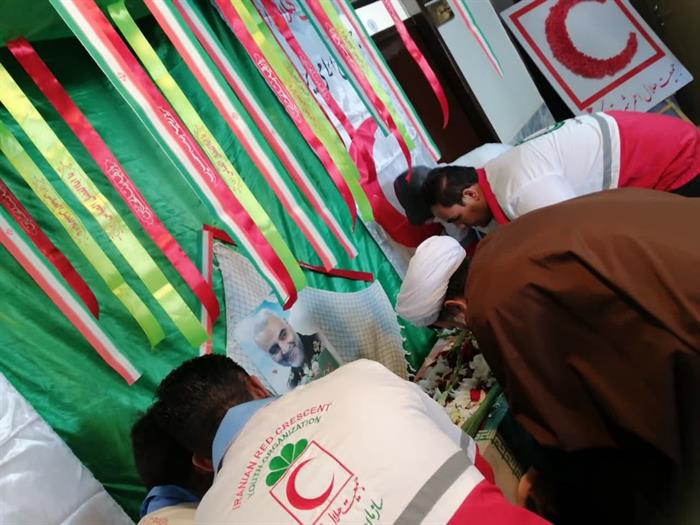 مراسم استقبال از شهید گمنام در هلال احمر گناباد