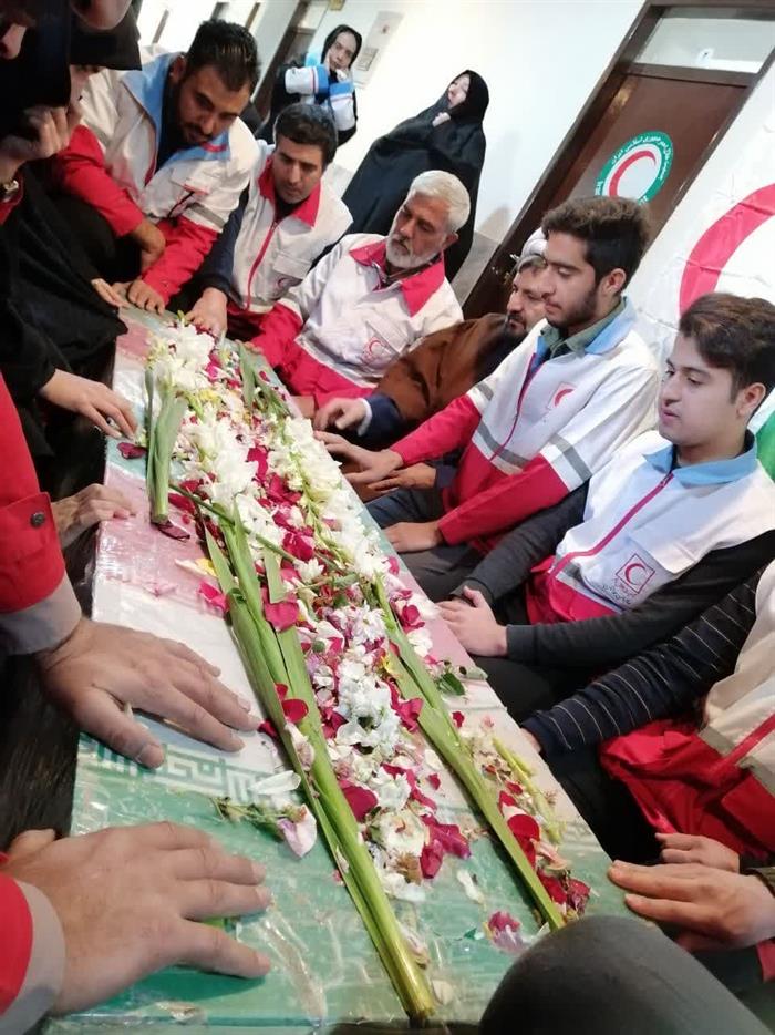 مراسم استقبال از شهید گمنام در هلال احمر گناباد