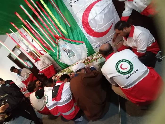 مراسم استقبال از شهید گمنام در هلال احمر گناباد