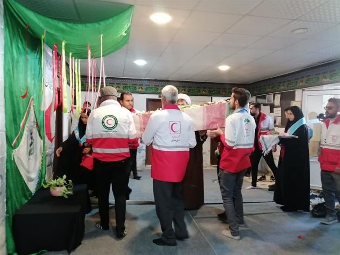 مراسم استقبال از شهید گمنام در هلال احمر گناباد