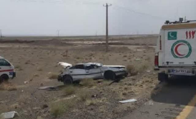۳ فوتی و یک مصدوم بر اثر واژگونی خودرو ۴۰۵ در محور سبزوار به شاهرود
